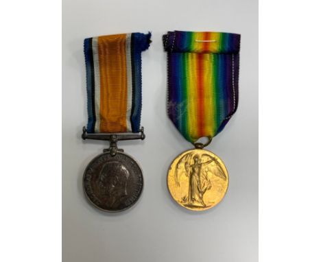 First World War – British War &amp; Victory Medal pair awarded to 76851 DVR P. PINFOLD R.A. With ribbons &amp; Copied MIC.