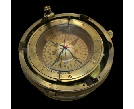 Compass, a good early 20th Century Naval and Military Aero Compass Pattern 200, No. 1488, by Whyte Thomson &amp; Co, Glasgow 