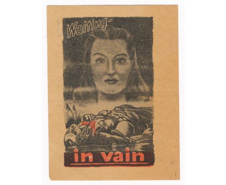 Waiting - in vain - Second World War airborne Propaganda leaflet, small-scale double sided leaflet. Front depicts a fallen so