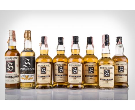 Single Malt Scotch Whisky Springbank Campbeltown 10 Years Old 1 bt livello basso, 1 bt sigillo rotto, 5 bts confezione origin