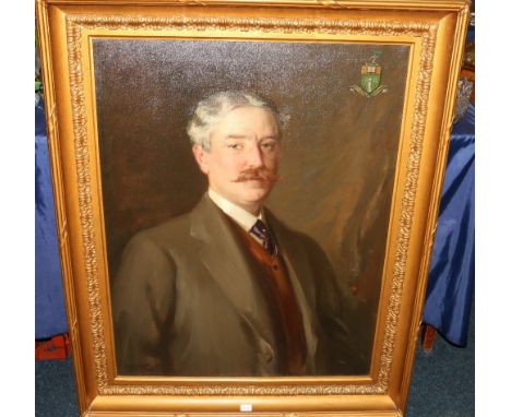 ROBERT HOPE RSA SSA (1869-1936) Three quarter length portrait of Mr Green of Gracemount Signed, oil, 90cm x 69cm Exhibited at