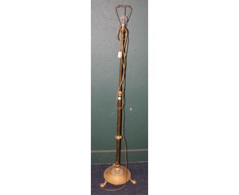 Art Nouveau style brass adjustable telescopic standard lamp 