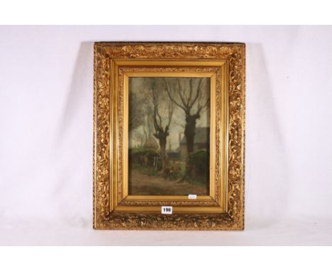SIR JAMES LAWTON WINGATE (1846-1924)&nbsp;Calf entering a gate&nbsp;Signed oil, 35cm x 24cm 