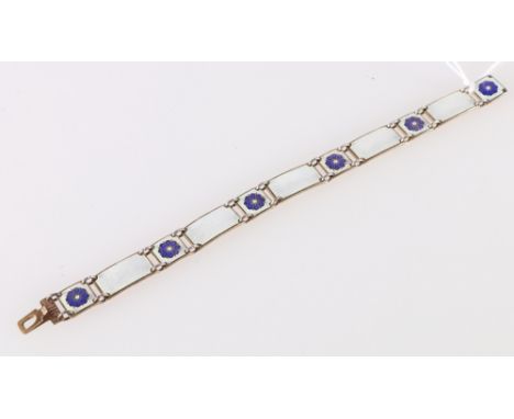 David Anderson of Norway silver gilt and enamel bracelet stamped DA, Norway, Sterling. Scratching/scuffs evident but no loss 
