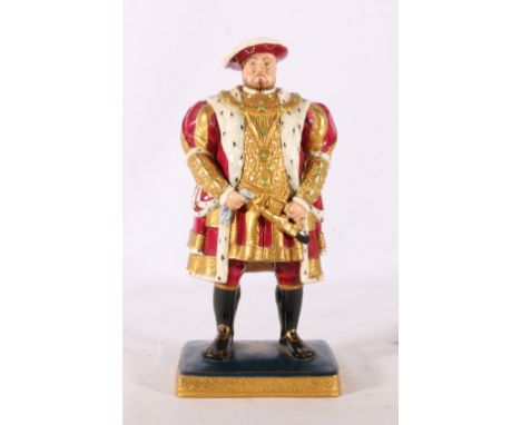 Royal Worcester porcelain figurine of Henry VIII after Holbein, purple stamp to base number 2637 and registration number 6569