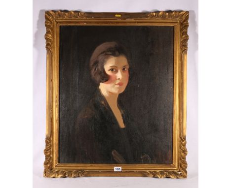 19th CENTURY SCHOOL&nbsp;Portrait of Ms V B Holland&nbsp;Oil on canvas, 60cm x 50cm&nbsp; 