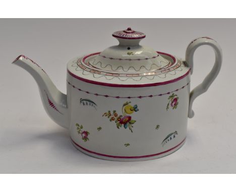 Early 19th Century teapot floral hand painted pattern