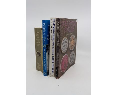 A selection of books and catalogues related to ceramic printed pot lids.