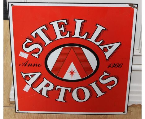 A vintage Stella Artois enamel sign