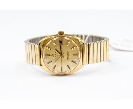 A gents Cyma 3600 gold cased chronometer automatic wristwatch with gilt metal strap