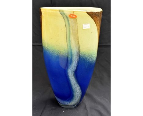 Svaga art glass, large vase, multi colour.&nbsp; Etch name to base.