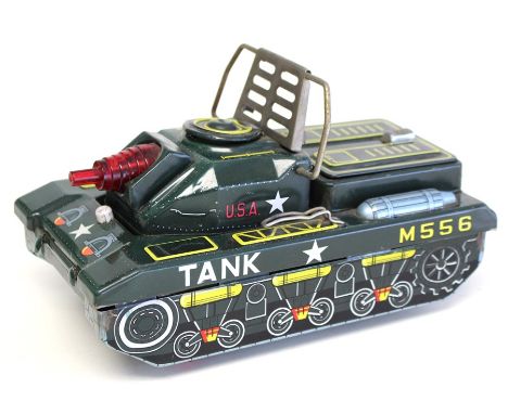 Yonezawa: An unboxed battery operated, tinplate, M556 Assault Gun/Tank, 1950's, in working order.