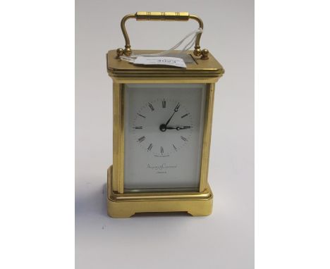 Asprey &amp; Garrard 20th Century carriage clock with key