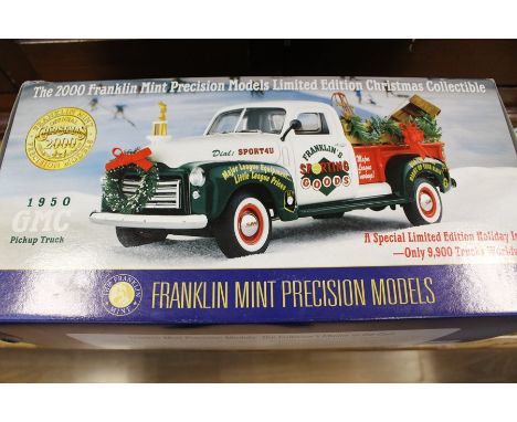 Franklin Mint GMC pickup truck Christmas collection, 1:24 scale, boxed