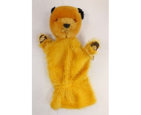 Sooty glove puppet, approx 58 years old, with letter suggesting its usage on TV