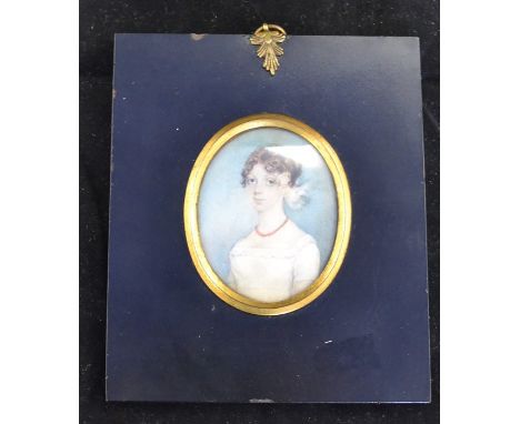 George III miniature portrait of a young lady unsigned