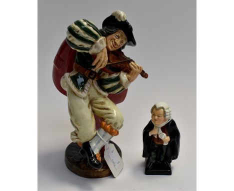 A Dickens Collection figurines, Buzfuz, first edition together with The Fiddler, fifth production A/F 2 Royal Doulton