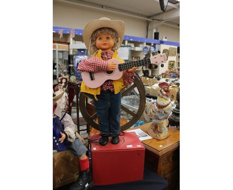 Automaton, Young Girl Playing Guitar, untested for working order