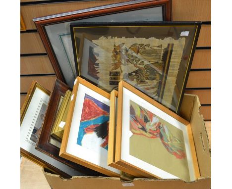 A collection of studio art painting prints, and watercolours