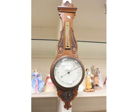 Early 20th century oak cased barometer.