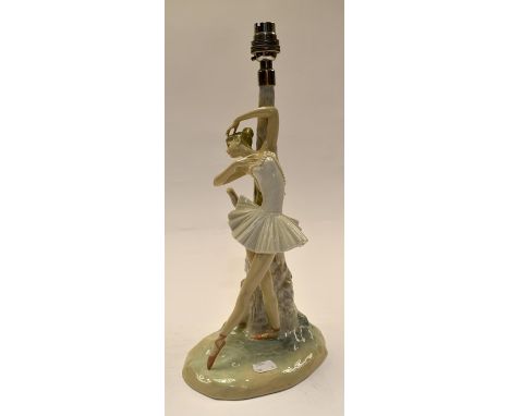 A Lladro figure of a ballerina converted to a lamp No L-13J