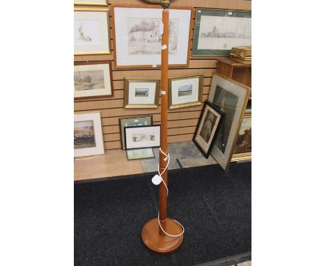 A Modern Carved Elm Standing Lamp