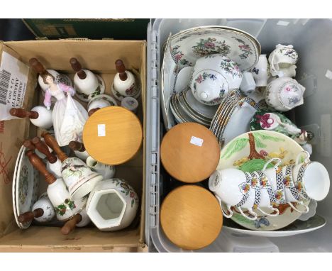 Aynsley vases and jars etc, twelve Royal Grafton Christmas Bells, three Port Meirion cylinder kitchen container, a painted Wa