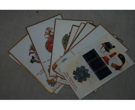 Military Badges - a range including: The Seaforth Highlanders, HLT, Light Infantry Regiments, Life Guards etc., mostly Gale &