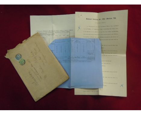 Saffron Bloom Lodge vellum documents on the National Health insurance act and the corrections to the benefits from the lodge 