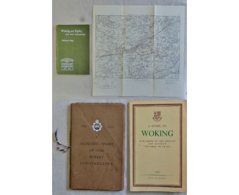Surrey A hundred Years of the Surrey Constabulary 85pp 1851-1951-Surrey Woking & Ripley with the surrounds Homeland Handbooks