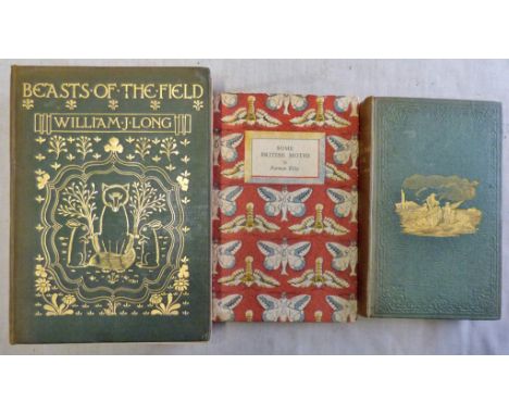 Natural History-The Sea-side Book 1849- ny W.H.Harvey; British Moths by Norman Riley; Beasts of the Field by William Ling, go