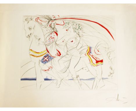 Salvador Dali (1904-1989)-Graphic, Diane de Poitiers,Collour Etching on Paper, possibly hand signed, 57x77 cm