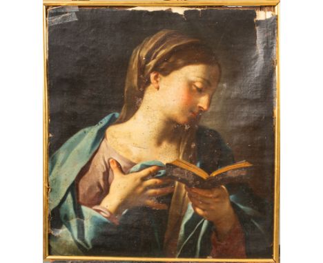 Francesco Trevisiani (1656-1746)-attributed, Madonna. Oil on canvas. Framed. Damages. 60 x 53 cm.