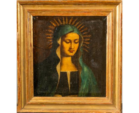 Spanish School 17th Century, madonna. Oil on canvas. Framed. 40 x 36 cm.