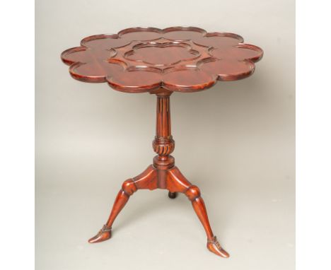 Frederick Hintz (died 1772)-attributed, George II tripod side table. Mahagony massive on three legs ending in carved legs and