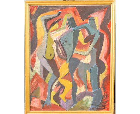 Abstract Artist 20th Century, oil on board, framed, signed bottom right. 50X 38 cm