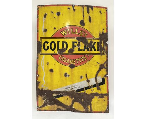 A vintage Will's Gold Flake enamel advertising sign,&nbsp;tobacco (h- 91.5cm, w- 63cm)
