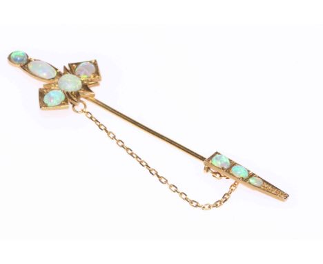 Opal set brooch in the form of a sword, boxed