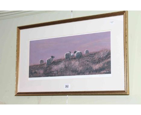 Jason Lowes, Sheep on Moorland, limited edition print, signed and numbered 23/250 in the margin