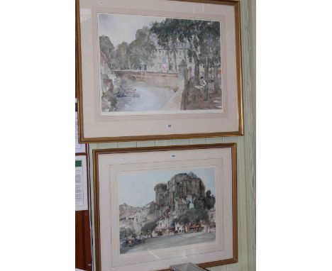 Francis Russell Flint, My Father Painting at Brantome, framed print, signed in pencil in the margin and William Russell Flint