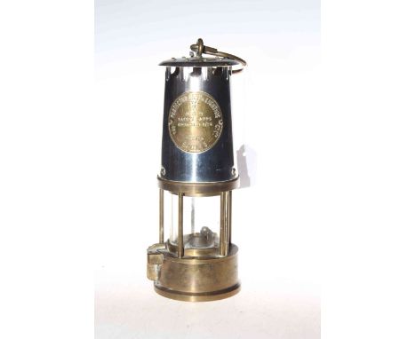 Brass and polished steel miners lamp