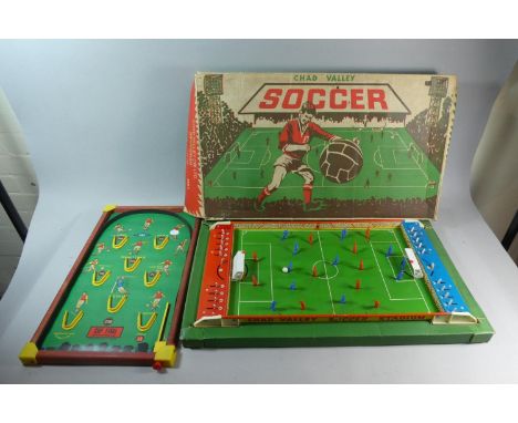 A Mid 20th Century Cup Final Football Bagatelle Game Together with a Chad Valley Soccer Game In Original Box