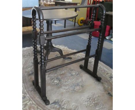 An Edwardian Towel Rail with Bobbin Supports, 68.5cm Wide