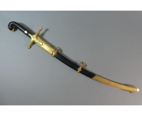 A Small Argentinian Reproduction Model of the Curved Sabre of General Jose Due San Martin in Scabbard 