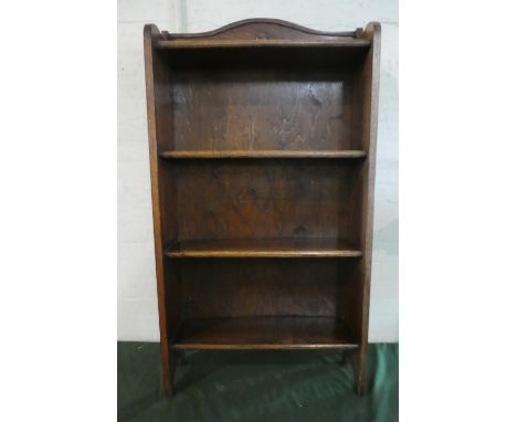 An Edwardian Oak Four Shelf Galleried Open Bookcase, 61cm Wide 