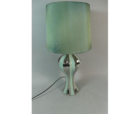 A Mid 20th Century Ceramic Table Lamp and Shade, Lamp 40cm High 