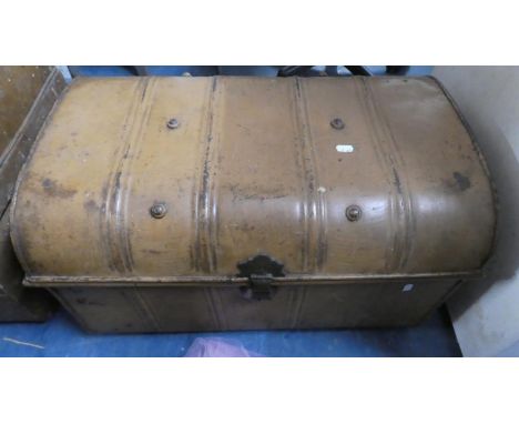 A Scumble Glazed Metal Travelling Trunk 