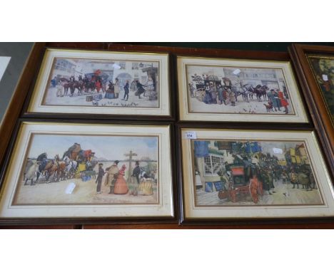 A Set of Four Tudovici Coaching Prints, Each 35.5cm Wide