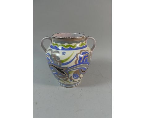 A Poole Two Handled Vase by Truda Carter, 18.5cm High 