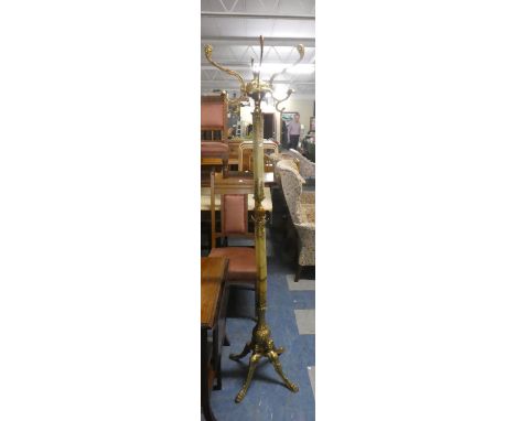 A Gilt Brass and Ormolu Hat Coat and Stick Stand in the French Style, Split to Support 